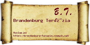 Brandenburg Terézia névjegykártya